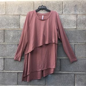 Latched Mama Mauve Layered Long Sleeve Tunic